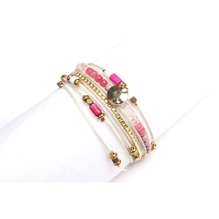 Layer Pink Ethically Made Bracelet - Thailand-Jewelry-Lumily-Lumily MZ Fair Trade Nena & Co Hiptipico Novica Lucia's World emporium