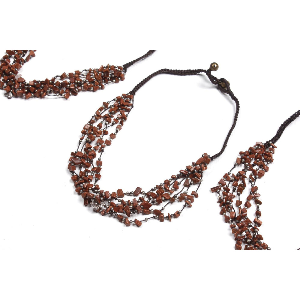 BUNDLE: Brown Stone Necklace 3 Pieces - Thailand-Jewelry-Lumily-Lumily MZ Fair Trade Nena & Co Hiptipico Novica Lucia's World emporium