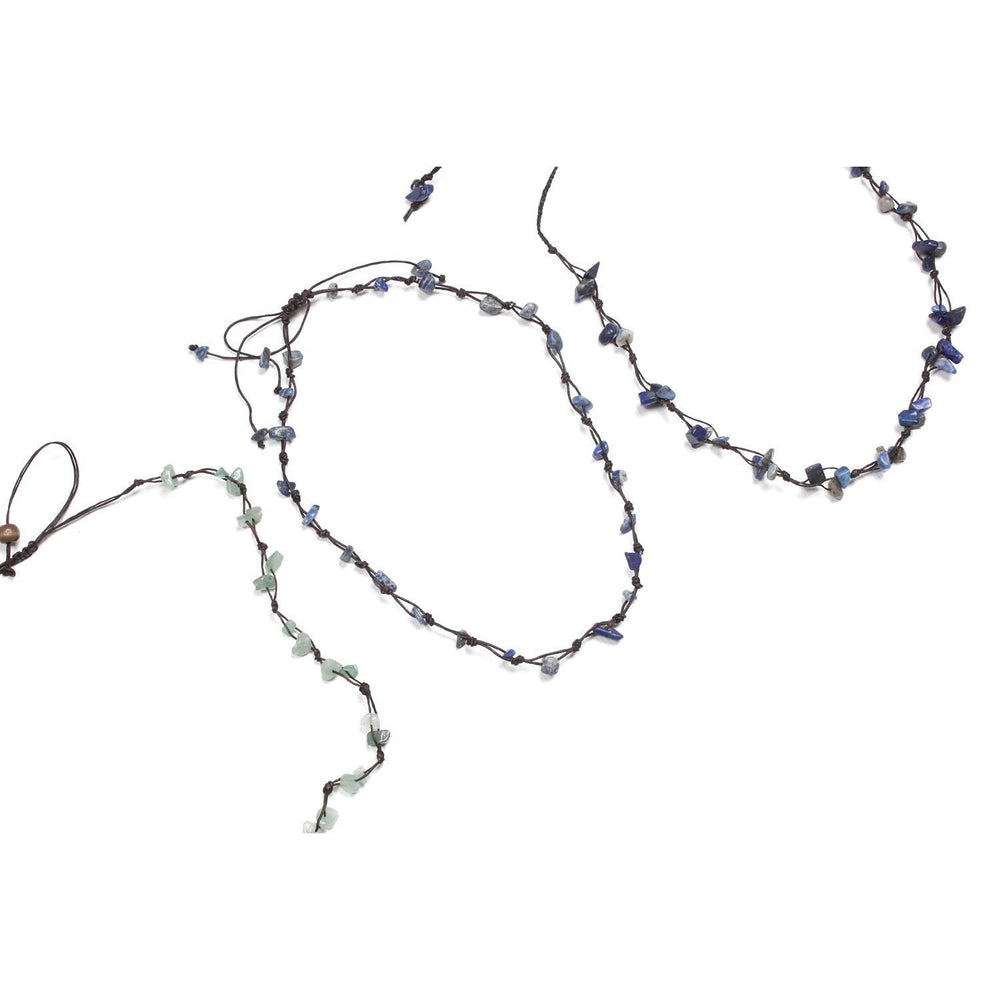 BUNDLE: Stones with Wax Cotton String Necklace 3 Pieces - Thailand-Jewelry-Lumily-Lumily MZ Fair Trade Nena & Co Hiptipico Novica Lucia's World emporium