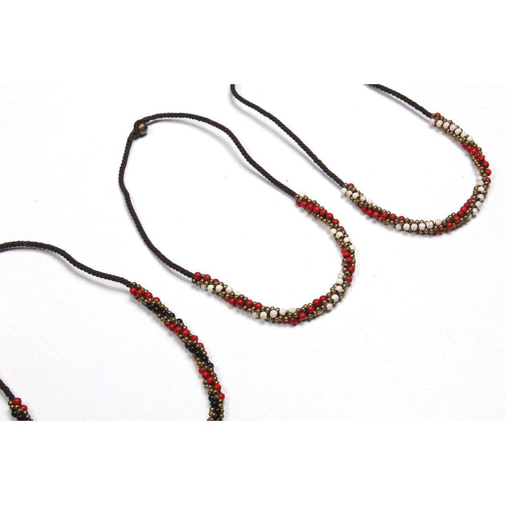 BUNDLE: Brown Stone Ethically Made Necklaces 5 Pieces - Thailand-Jewelry-Lumily-Lumily MZ Fair Trade Nena & Co Hiptipico Novica Lucia's World emporium