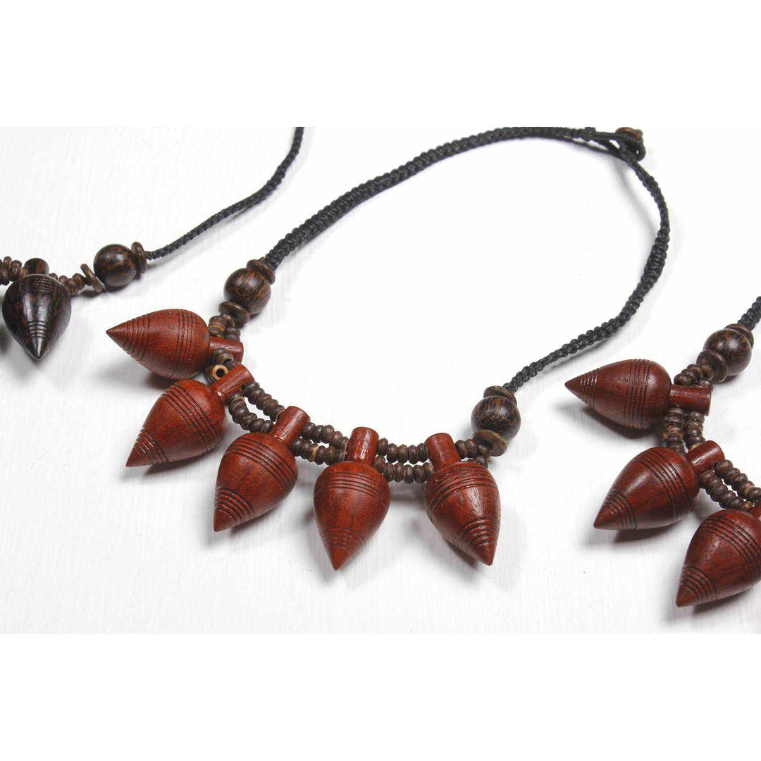 BUNDLE: Wood Necklaces 3 Pieces - Thailand-Jewelry-Lumily-Lumily MZ Fair Trade Nena & Co Hiptipico Novica Lucia's World emporium