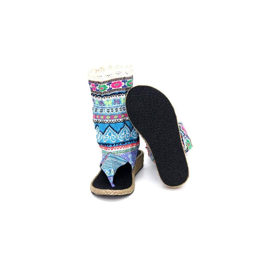 BUNDLE: Vintage Hmong Fabric Boots/Sandal 5 Pieces - Thailand-Apparel-Lumily-Lumily MZ Fair Trade Nena & Co Hiptipico Novica Lucia's World emporium