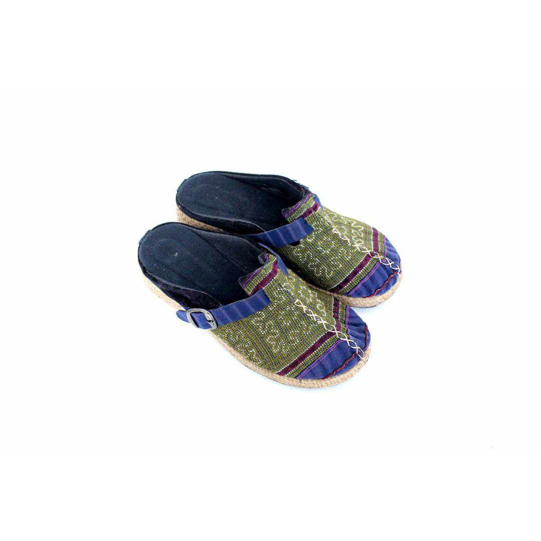 Vintage Hmong Textile Boho Upcycled Slip On Shoes - Thailand-Apparel-Lumily-Lumily MZ Fair Trade Nena & Co Hiptipico Novica Lucia's World emporium