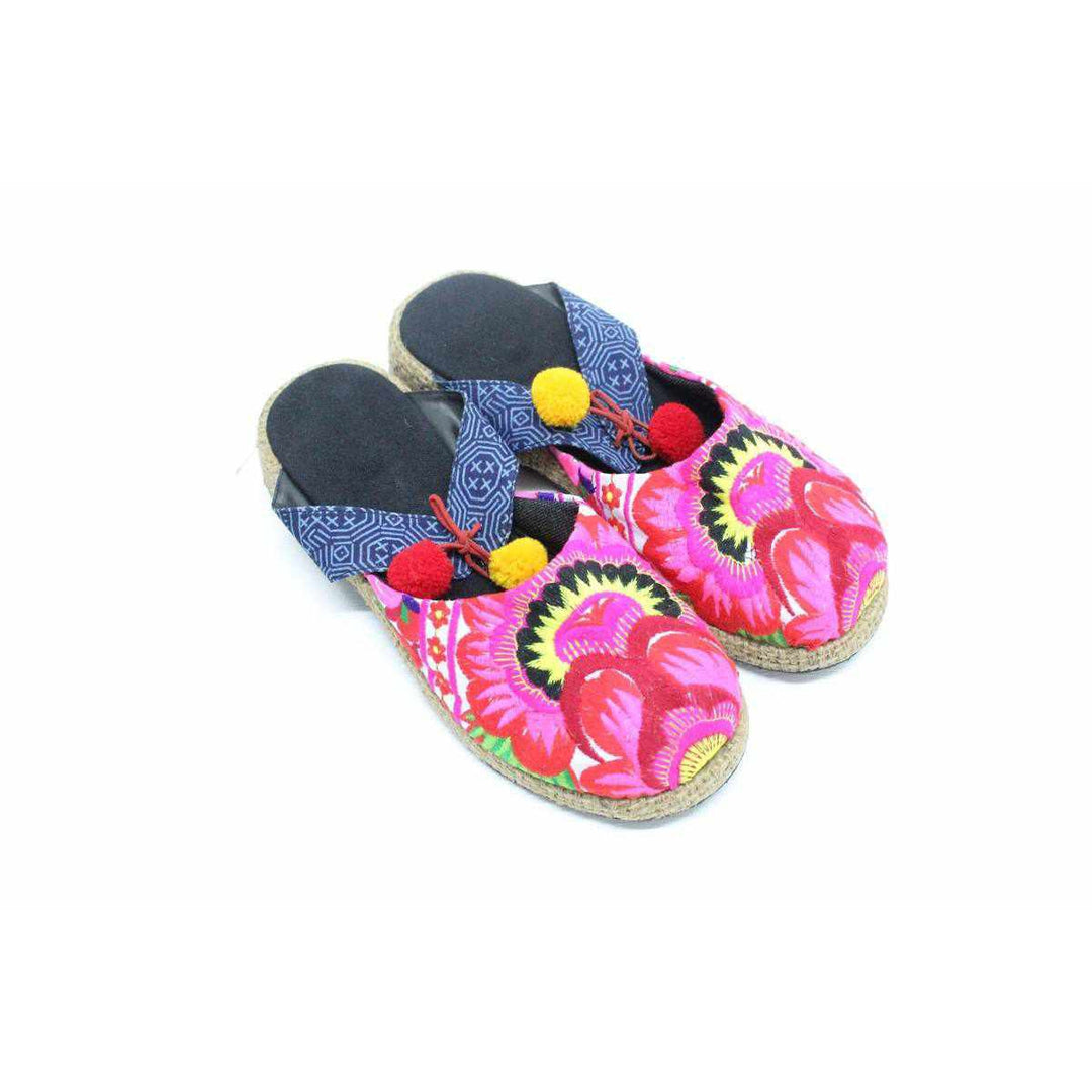 Hmong Textile Upcycled Batik Slip On Clogs Shoes - Thailand-Apparel-Lumily-Lumily MZ Fair Trade Nena & Co Hiptipico Novica Lucia's World emporium