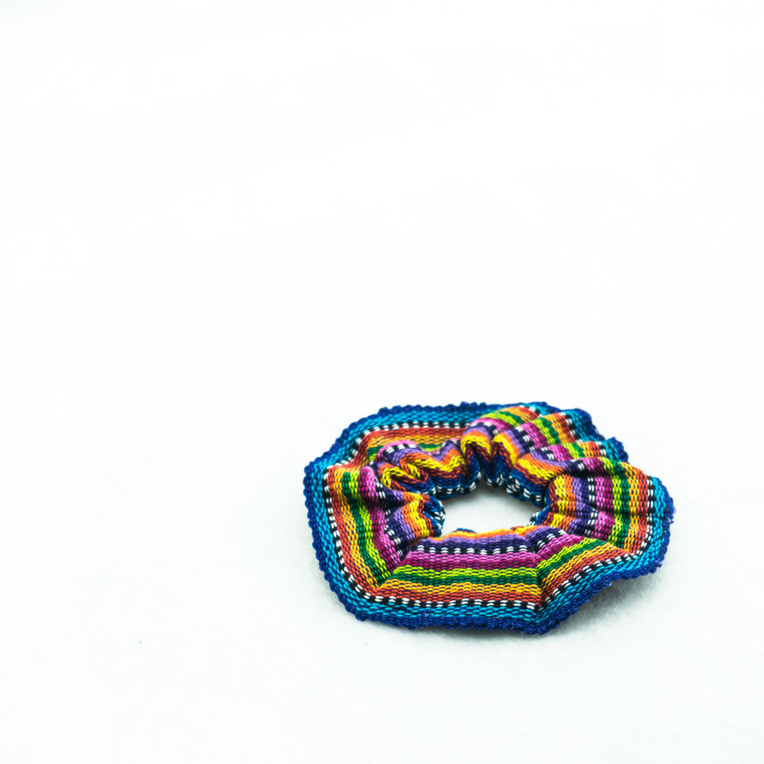 Sustainable Textile Multicolor Hair Scrunchie - Guatemala-Accessories-Laura y Francisco (GU)-Lumily MZ Fair Trade Nena & Co Hiptipico Novica Lucia's World emporium