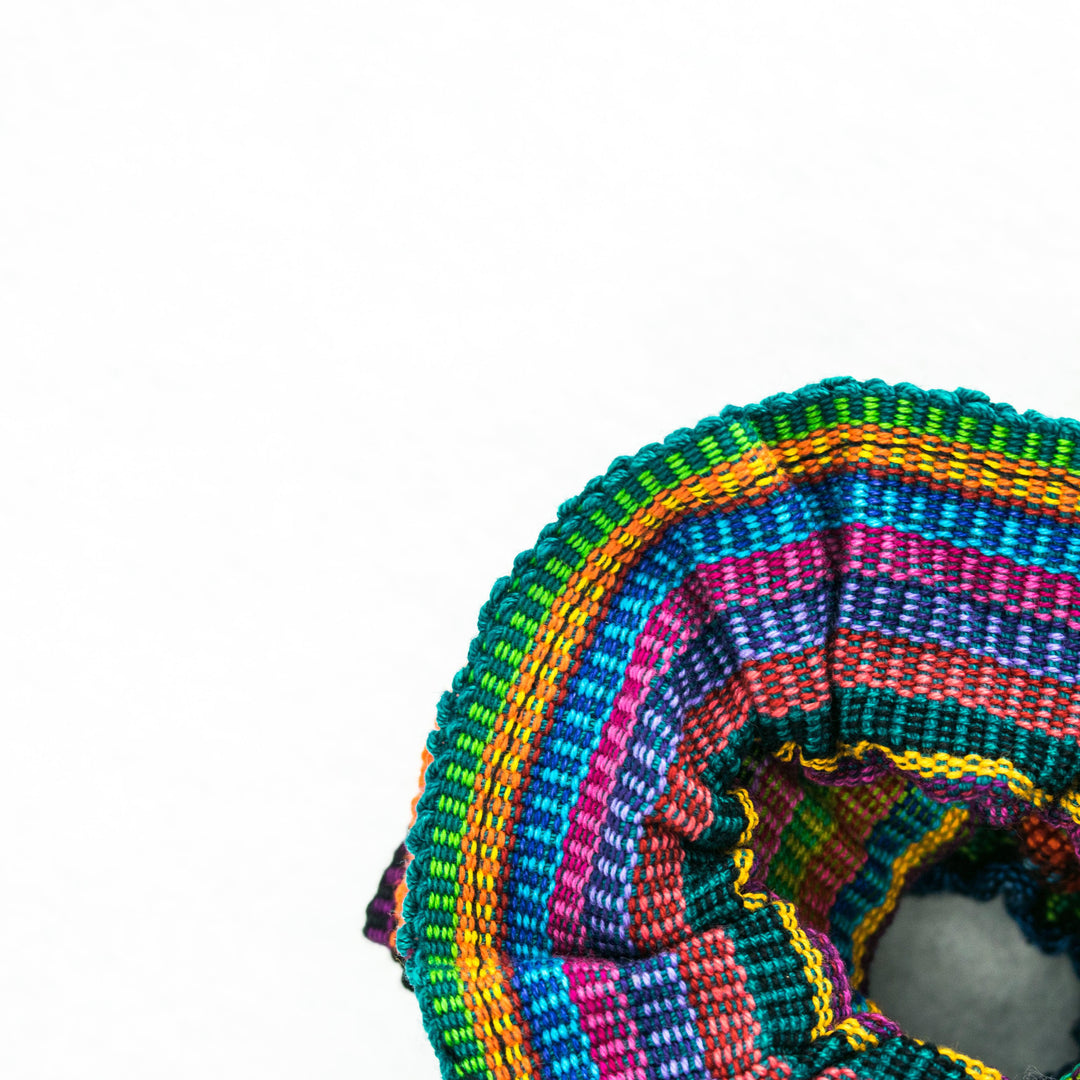 Sustainable Hacienda Multicolor Hair Scrunchie - Guatemala-Accessories-Laura y Francisco (GU)-Lumily MZ Fair Trade Nena & Co Hiptipico Novica Lucia's World emporium