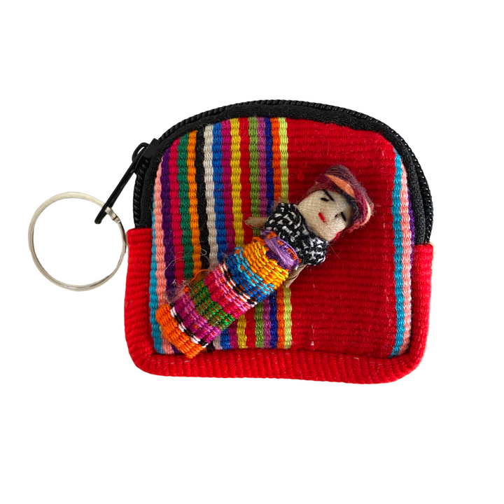 Worry Doll Tiny Bag Keychain | Coin Purse - Guatemala-Bags-Laura y Francisco (GU)-Lumily MZ Fair Trade Nena & Co Hiptipico Novica Lucia's World emporium