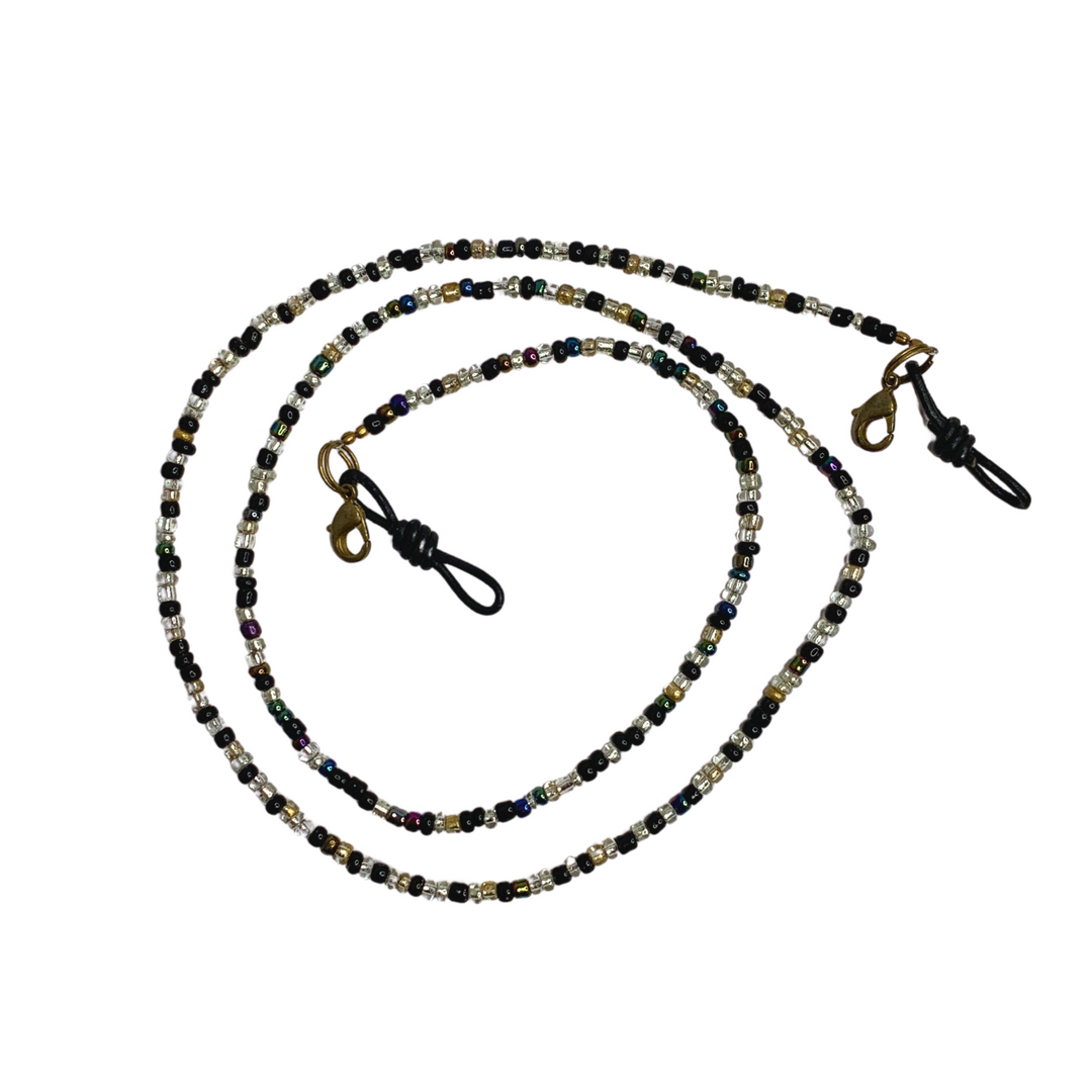 Convertible Seed Bead Sunglass Straps | Mask Chain - Thailand-Accessories-Tontor Jewelry JJ-Black-Lumily MZ Fair Trade Nena & Co Hiptipico Novica Lucia's World emporium