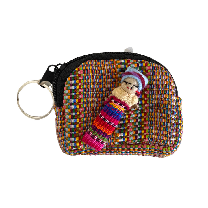 Worry Doll Bag Keychain | Coin Purse - Guatemala-Bags-Lumily-Lumily MZ Fair Trade Nena & Co Hiptipico Novica Lucia's World emporium