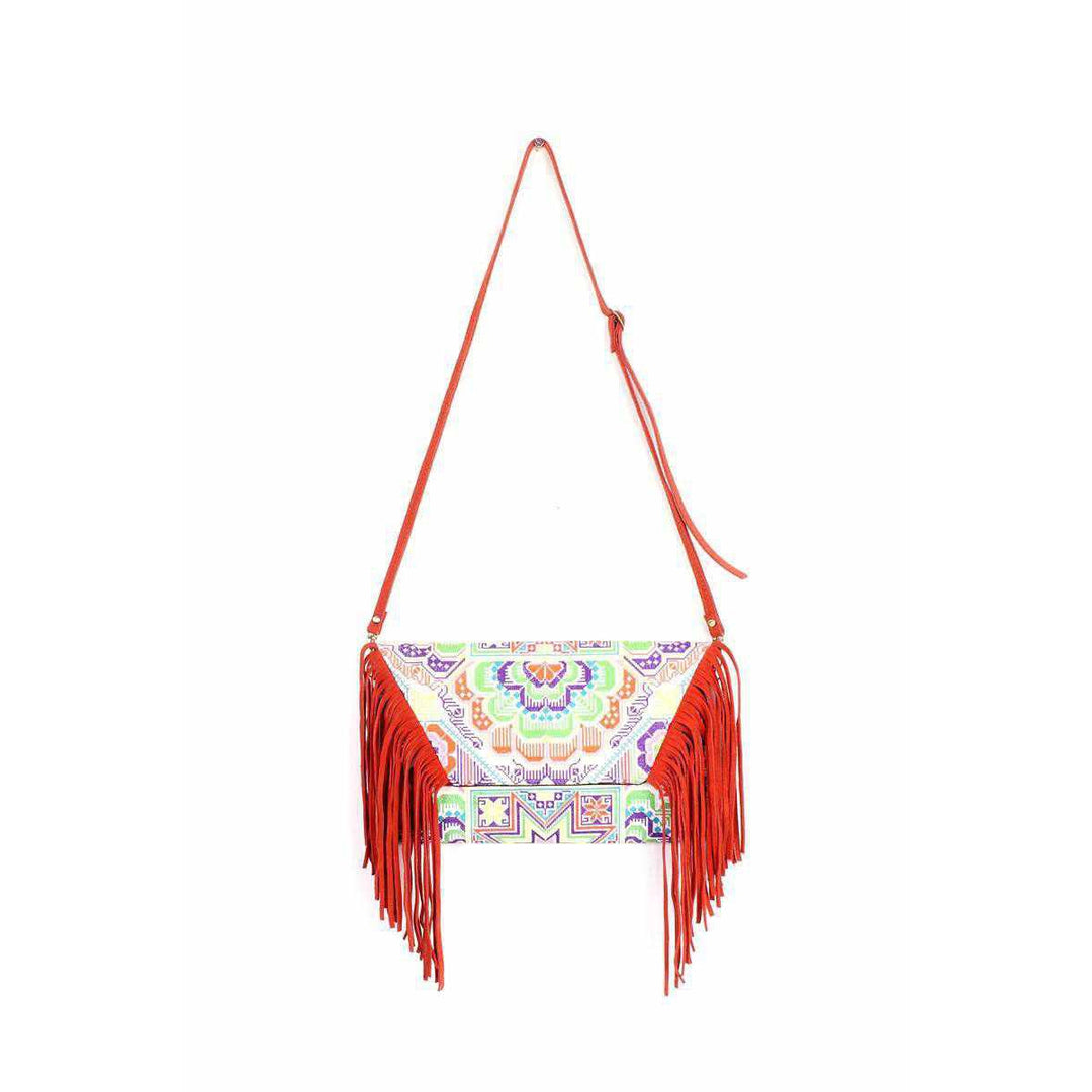 BUNDLE: 4 Piece Embroidery & Leather Fringe Crossbody Bag - Thailand-Bags-Lumily-Lumily MZ Fair Trade Nena & Co Hiptipico Novica Lucia's World emporium