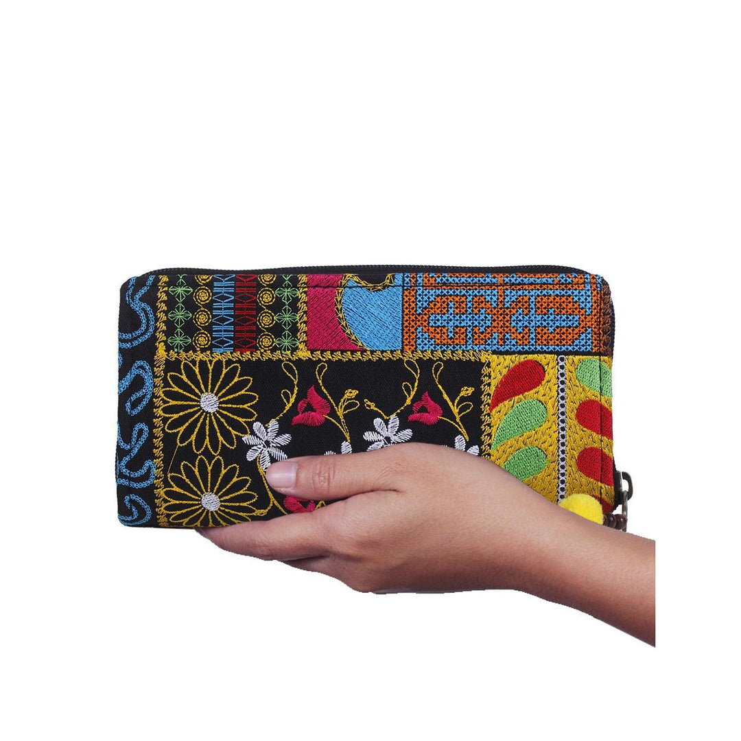 Tahj Embroidered Boho Wallet - Thailand-Bags-Lumily-Lumily MZ Fair Trade Nena & Co Hiptipico Novica Lucia's World emporium