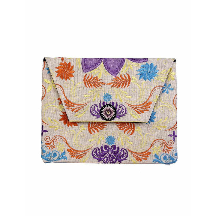 Boho Style Embroidered Clutch Bag - Thailand-Bags-Lumily-Purple Orange-Lumily MZ Fair Trade Nena & Co Hiptipico Novica Lucia's World emporium