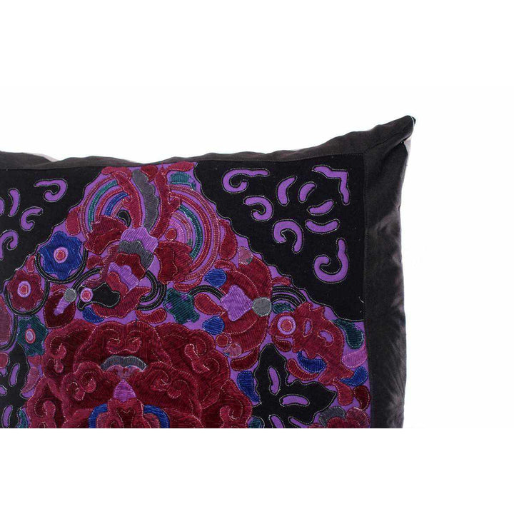 Artista Applique Vintage Geometric Cushion Cover - Thailand-Decor-Lumily-Purple-Lumily MZ Fair Trade Nena & Co Hiptipico Novica Lucia's World emporium