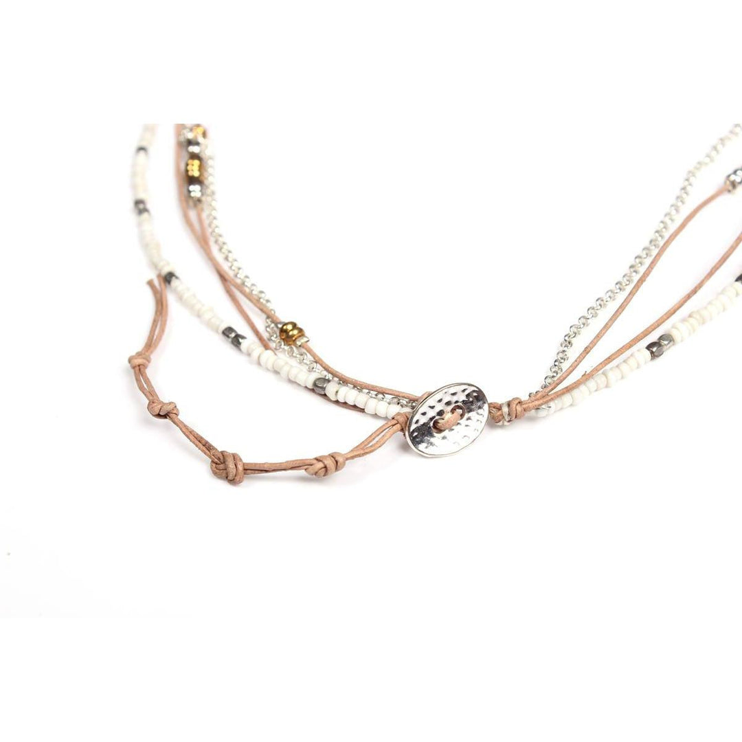 Multi-Strand Beaded White Necklace - Thailand-Jewelry-Lumily-Lumily MZ Fair Trade Nena & Co Hiptipico Novica Lucia's World emporium