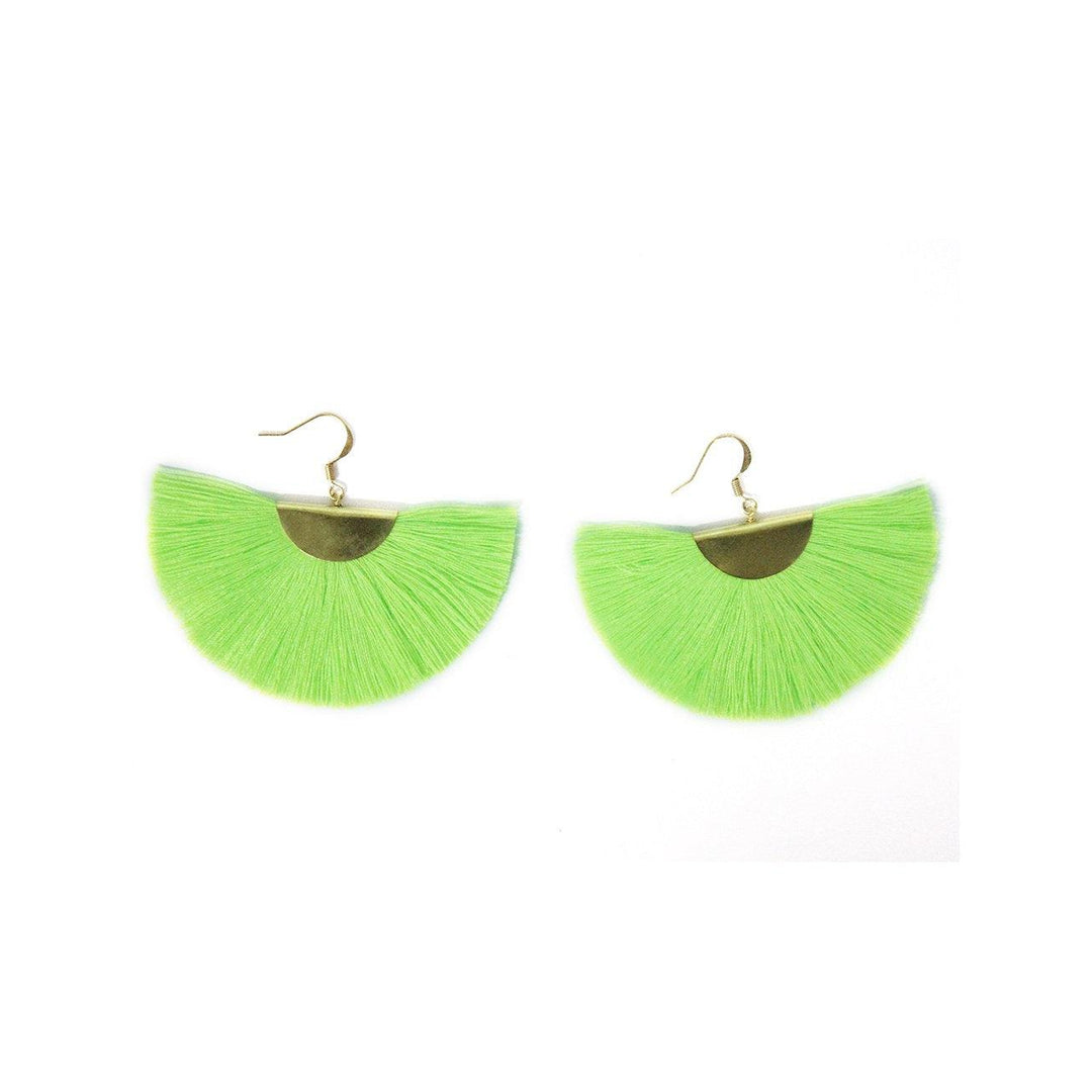 Mini Cleo Tassel Earrings - Thailand-Jewelry-Nu Shop-Light Green-Lumily MZ Fair Trade Nena & Co Hiptipico Novica Lucia's World emporium
