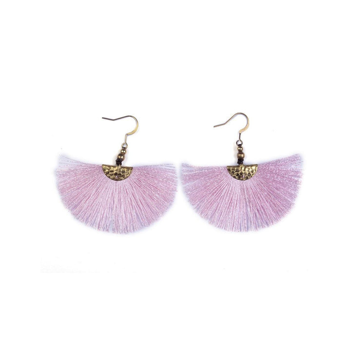 Mini Cleo Tassel Earrings - Thailand-Jewelry-Nu Shop-Light Pink-Lumily MZ Fair Trade Nena & Co Hiptipico Novica Lucia's World emporium