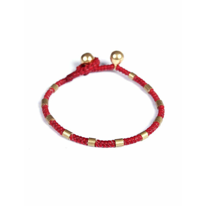 Anali Beaded Wax String Bracelet- Thailand-Jewelry-Lumily-Dark Red-Lumily MZ Fair Trade Nena & Co Hiptipico Novica Lucia's World emporium