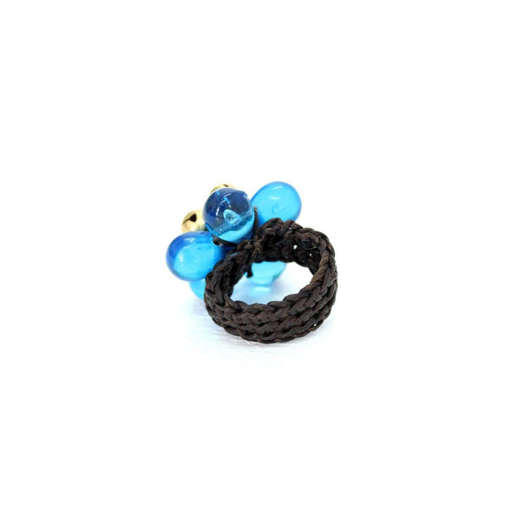 BUNDLE: Pretty Ring Aqua Bubble & Brass Bells Ring 6 Pieces - Thailand-Jewelry-Lumily-Lumily MZ Fair Trade Nena & Co Hiptipico Novica Lucia's World emporium
