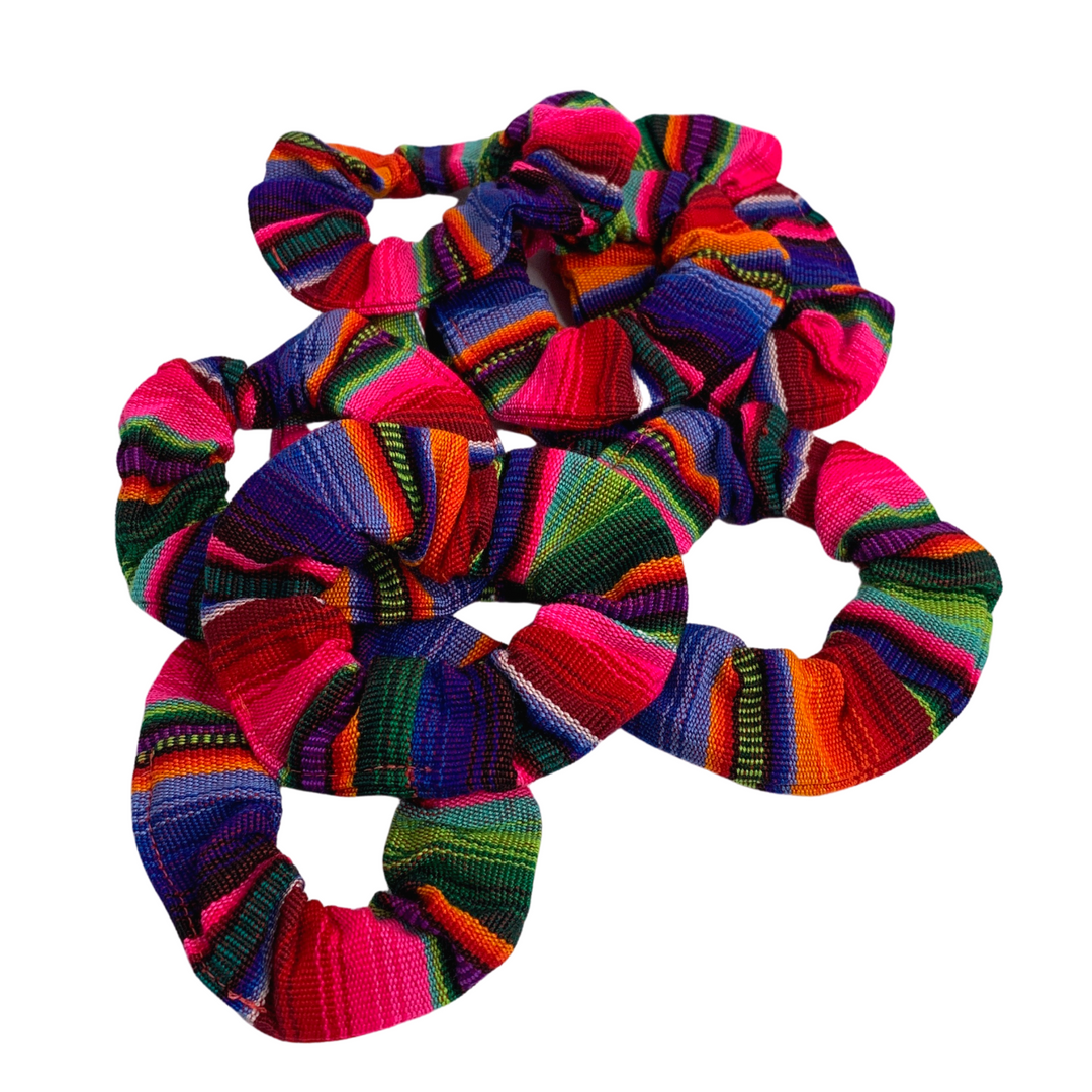Hacienda Striped Multicolor Scrunchie - Guatemala-Accessories-Lumily-Lumily MZ Fair Trade Nena & Co Hiptipico Novica Lucia's World emporium