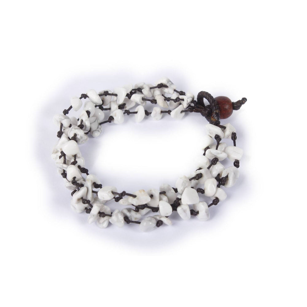 BUNDLE: White Stone 4-string Bracelet 13 Pieces - Thailand-Bracelets-Lumily-White-Lumily MZ Fair Trade Nena & Co Hiptipico Novica Lucia's World emporium
