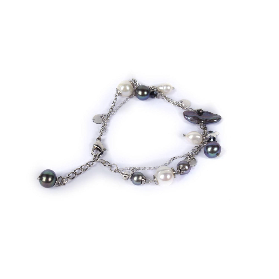 BUNDLE: Pearl Grey Handcrafted Bracelet 5 Pieces - Thailand-Bracelets-Lumily-Lumily MZ Fair Trade Nena & Co Hiptipico Novica Lucia's World emporium