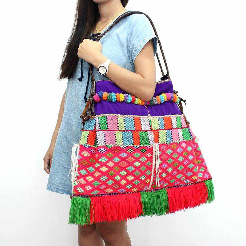 Karen Hilltribe Embroidered Tote | Shoulder Handbag - Thailand-Bags-Lumily-Lumily MZ Fair Trade Nena & Co Hiptipico Novica Lucia's World emporium