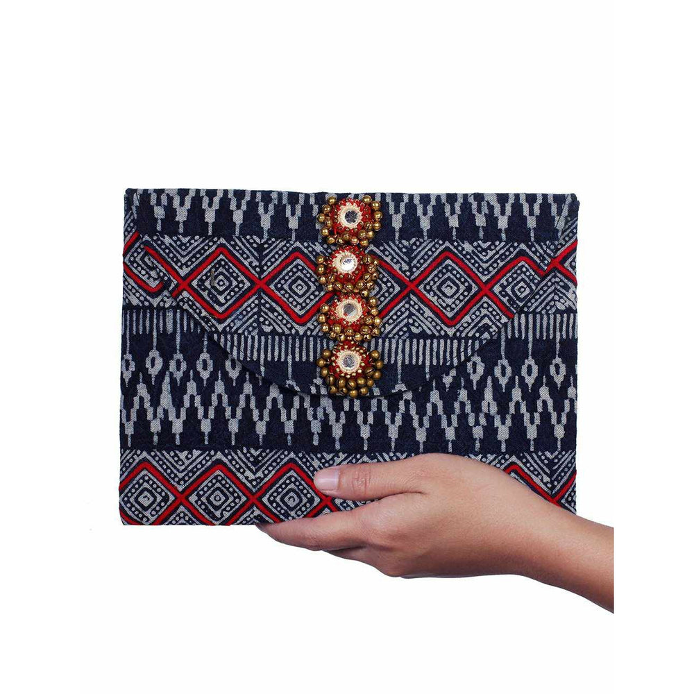 Oasis Batik Envelope Fabric Clutch With Bells - Thailand-Bags-Lumily-Lumily MZ Fair Trade Nena & Co Hiptipico Novica Lucia's World emporium