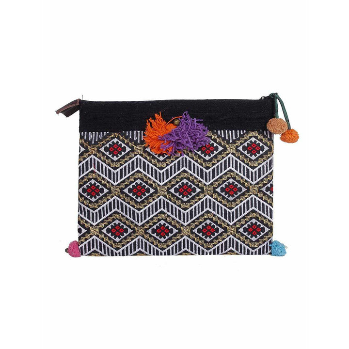 Handcrafted Embroidered Clutch | iPad Bag - Thailand-Bags-Lumily-Red Gold-Lumily MZ Fair Trade Nena & Co Hiptipico Novica Lucia's World emporium