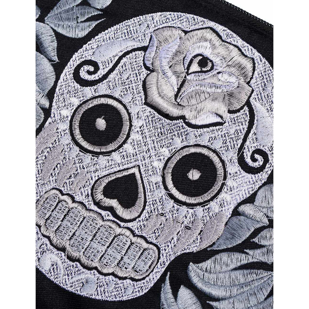 Culturas Embroidered Sugar Skull Wristlet - Thailand-Bags-Lumily-Lumily MZ Fair Trade Nena & Co Hiptipico Novica Lucia's World emporium