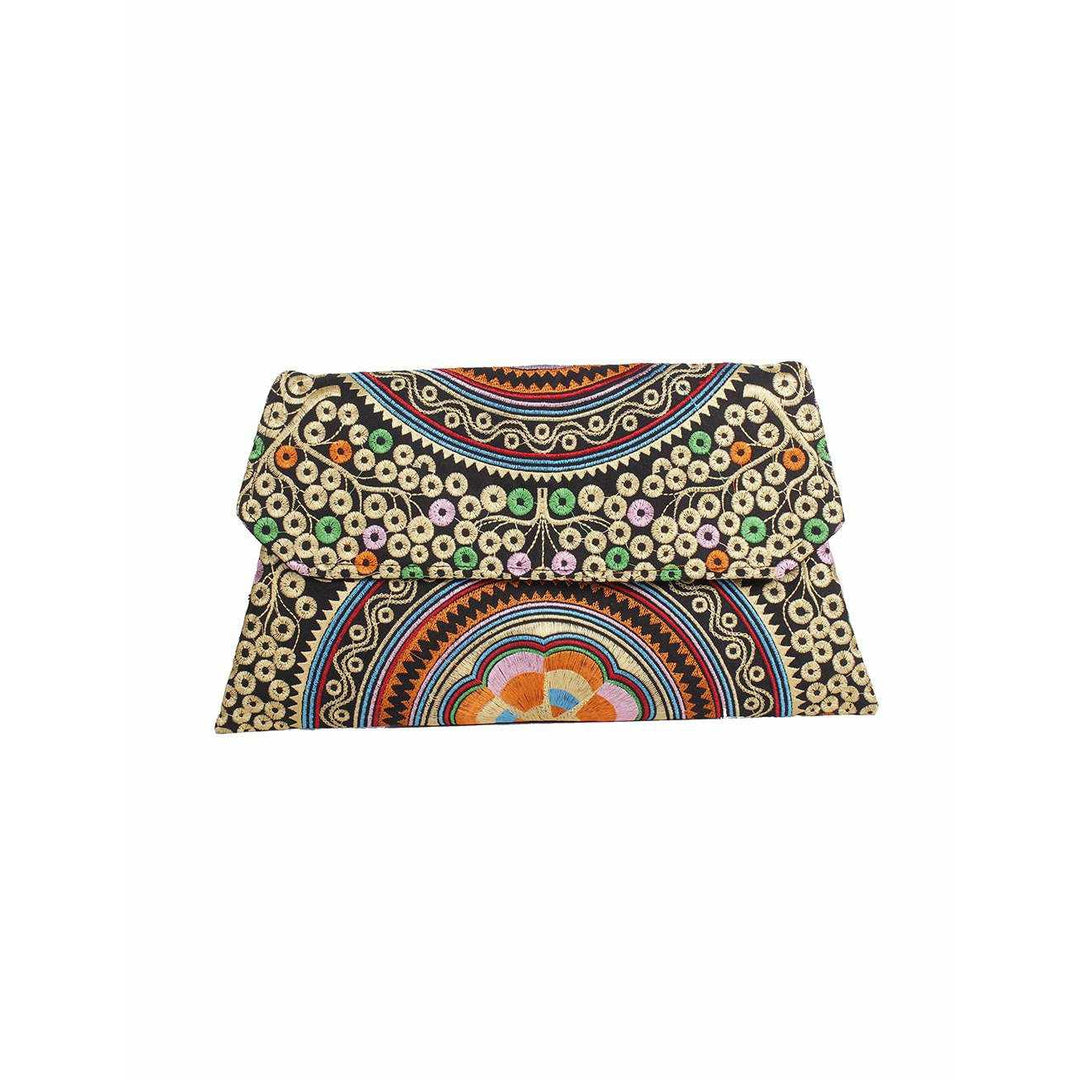 Embroidered Convertible Clutch | Crossbody Bag - Thailand-Bags-Lumily-Bronze-Lumily MZ Fair Trade Nena & Co Hiptipico Novica Lucia's World emporium