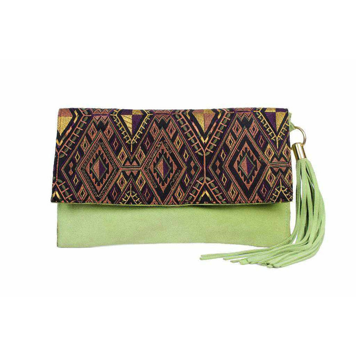 BUNDLE: Leather Clutch with Geometric Embroidery - Thailand-Bags-Lumily-Lumily MZ Fair Trade Nena & Co Hiptipico Novica Lucia's World emporium