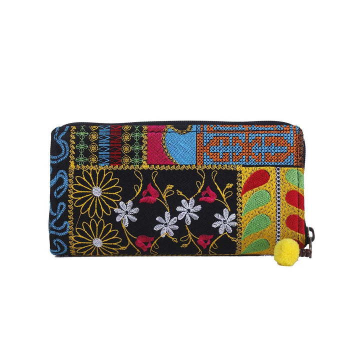 Tahj Embroidered Boho Wallet - Thailand-Bags-Lumily-Multicolor-Lumily MZ Fair Trade Nena & Co Hiptipico Novica Lucia's World emporium
