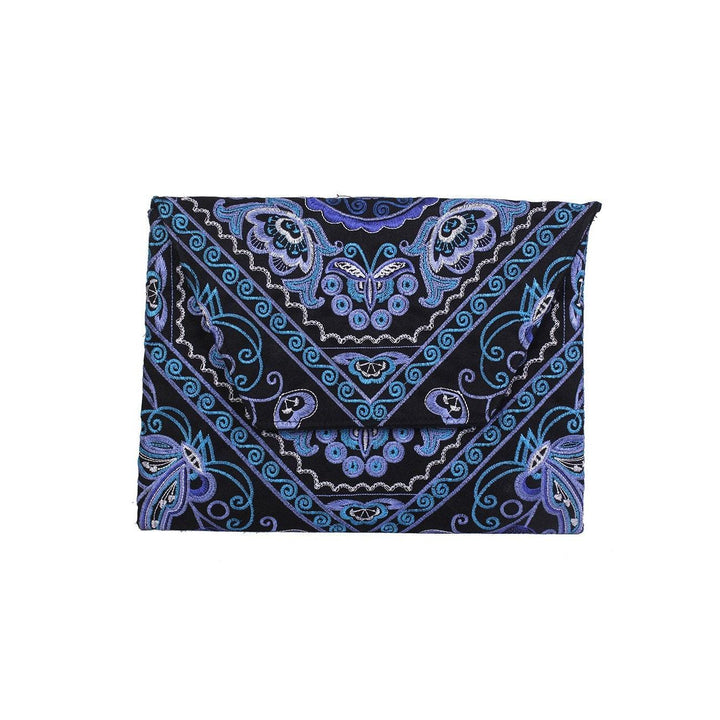 Boho Style Embroidered Clutch Bag - Thailand-Bags-Lumily-Indigo-Lumily MZ Fair Trade Nena & Co Hiptipico Novica Lucia's World emporium