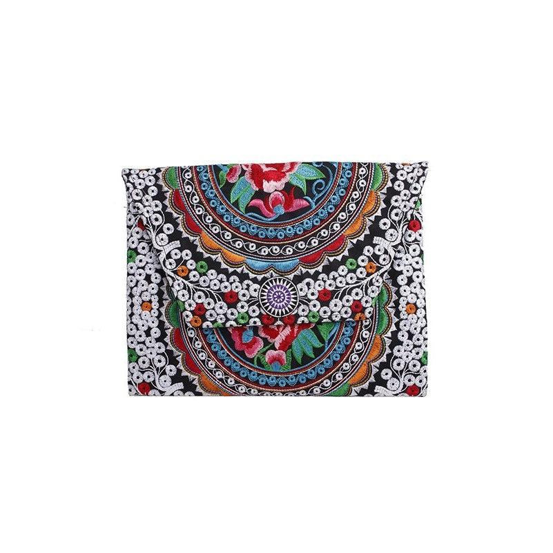 Embroidered Envelope Clutch | iPad Bag - Thailand-Bags-Lumily-Silver-Lumily MZ Fair Trade Nena & Co Hiptipico Novica Lucia's World emporium