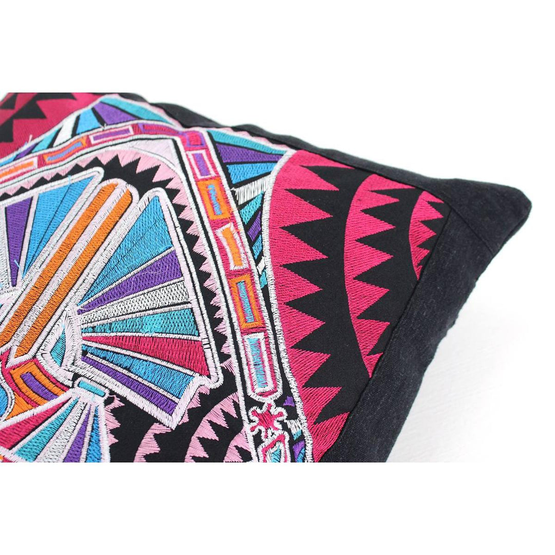 Hmong Diamond Embroidered Pillow Cover - Thailand-Decor-Lumily-Lumily MZ Fair Trade Nena & Co Hiptipico Novica Lucia's World emporium