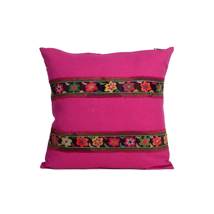 Woven Hmong Fabric Pink Cushion Cover - Thailand-Decor-Lumily-Style 2-Lumily MZ Fair Trade Nena & Co Hiptipico Novica Lucia's World emporium