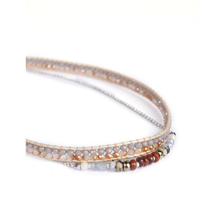 Serenity Stones Double Wrap Bracelet - Thailand-Jewelry-Tontor Jewelry JJ-Brown-Lumily MZ Fair Trade Nena & Co Hiptipico Novica Lucia's World emporium