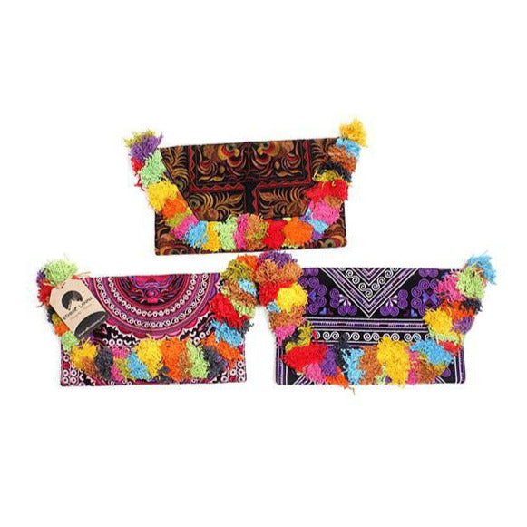 BUNDLE: 3 Piece Multicolor Fringe Clutch Envelope Bags-Bags-Lumily-Bundle of 3-Lumily MZ Fair Trade Nena & Co Hiptipico Novica Lucia's World emporium