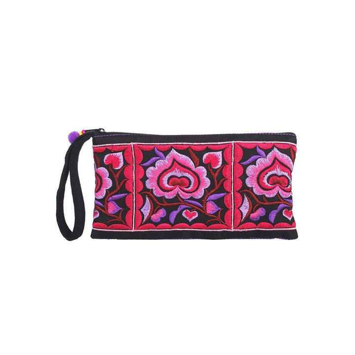 Deco Embroidered Wristlet - Thailand-Bags-Lumily-Pink-Lumily MZ Fair Trade Nena & Co Hiptipico Novica Lucia's World emporium
