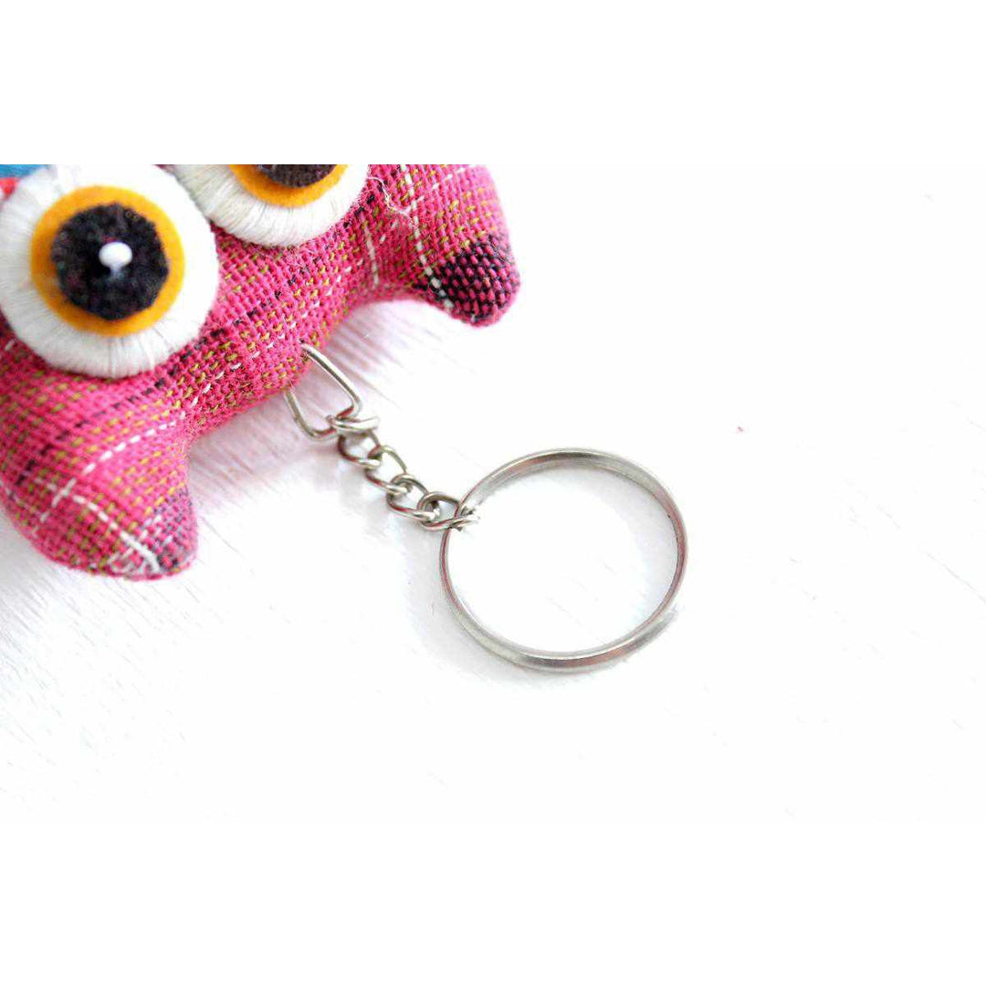 Owl Fabric Handcrafted Key Chain - Thailand-Accessories-Lumily-Lumily MZ Fair Trade Nena & Co Hiptipico Novica Lucia's World emporium