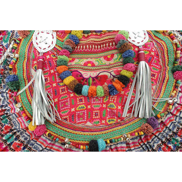 Ibiza Vintage Hmong Textile Half Moon Tote XL - Thailand-Bags-Lumily-Lumily MZ Fair Trade Nena & Co Hiptipico Novica Lucia's World emporium