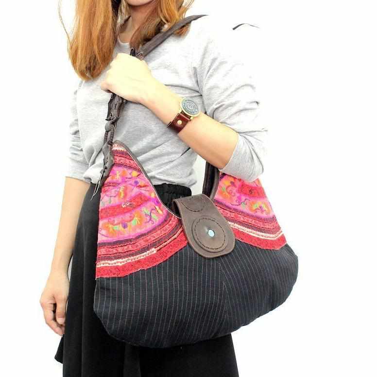Hmong Jacket Sleeve Shoulder Bag - Thailand-Bags-Lumily-Lumily MZ Fair Trade Nena & Co Hiptipico Novica Lucia's World emporium
