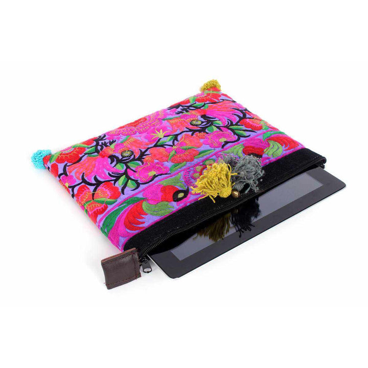 Handcrafted Embroidered Clutch | iPad Bag - Thailand-Bags-Lumily-Lumily MZ Fair Trade Nena & Co Hiptipico Novica Lucia's World emporium