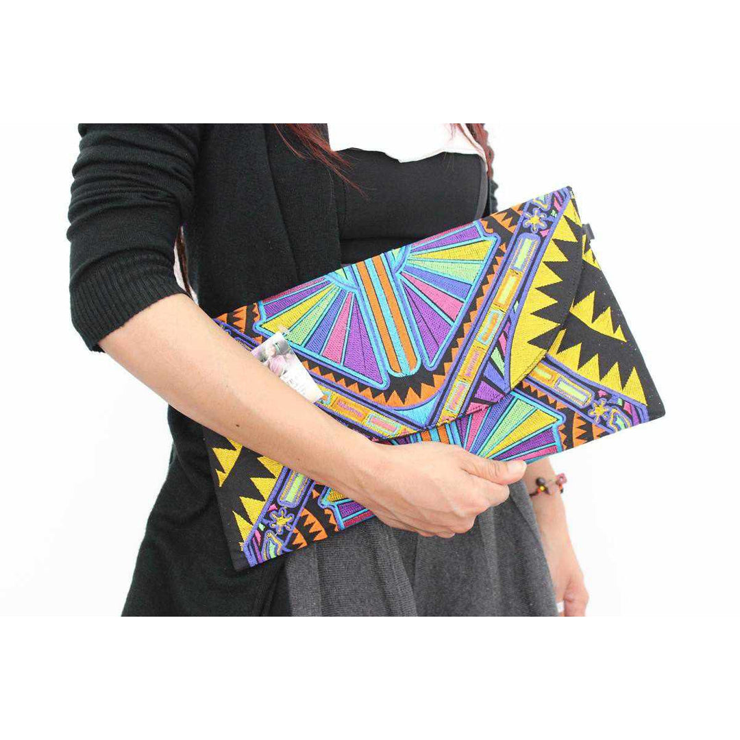 Convertible Embroidered Clutch Crossbody Bag - Thailand-Bags-Lumily-Lumily MZ Fair Trade Nena & Co Hiptipico Novica Lucia's World emporium