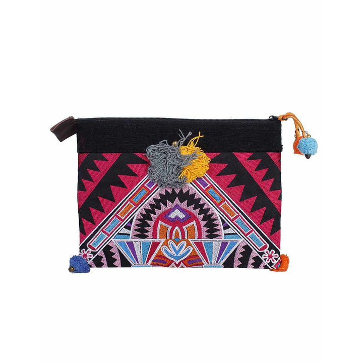 Handcrafted Embroidered Clutch | iPad Bag - Thailand-Bags-Lumily-Tribal Pink-Lumily MZ Fair Trade Nena & Co Hiptipico Novica Lucia's World emporium
