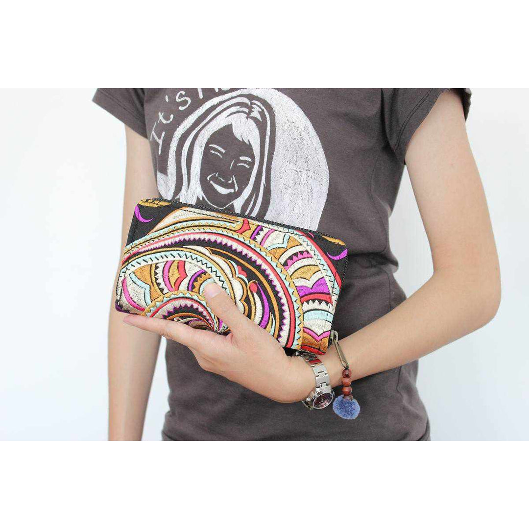 Geometric Multicolor Tribal Wallet - Thailand-Bags-Lumily-Lumily MZ Fair Trade Nena & Co Hiptipico Novica Lucia's World emporium