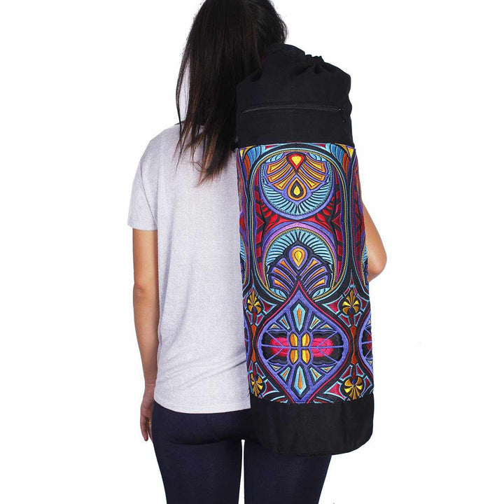 Tahj Embroidered Hmong Yoga Bag - Thailand-Bags-Lumily-Black-Lumily MZ Fair Trade Nena & Co Hiptipico Novica Lucia's World emporium