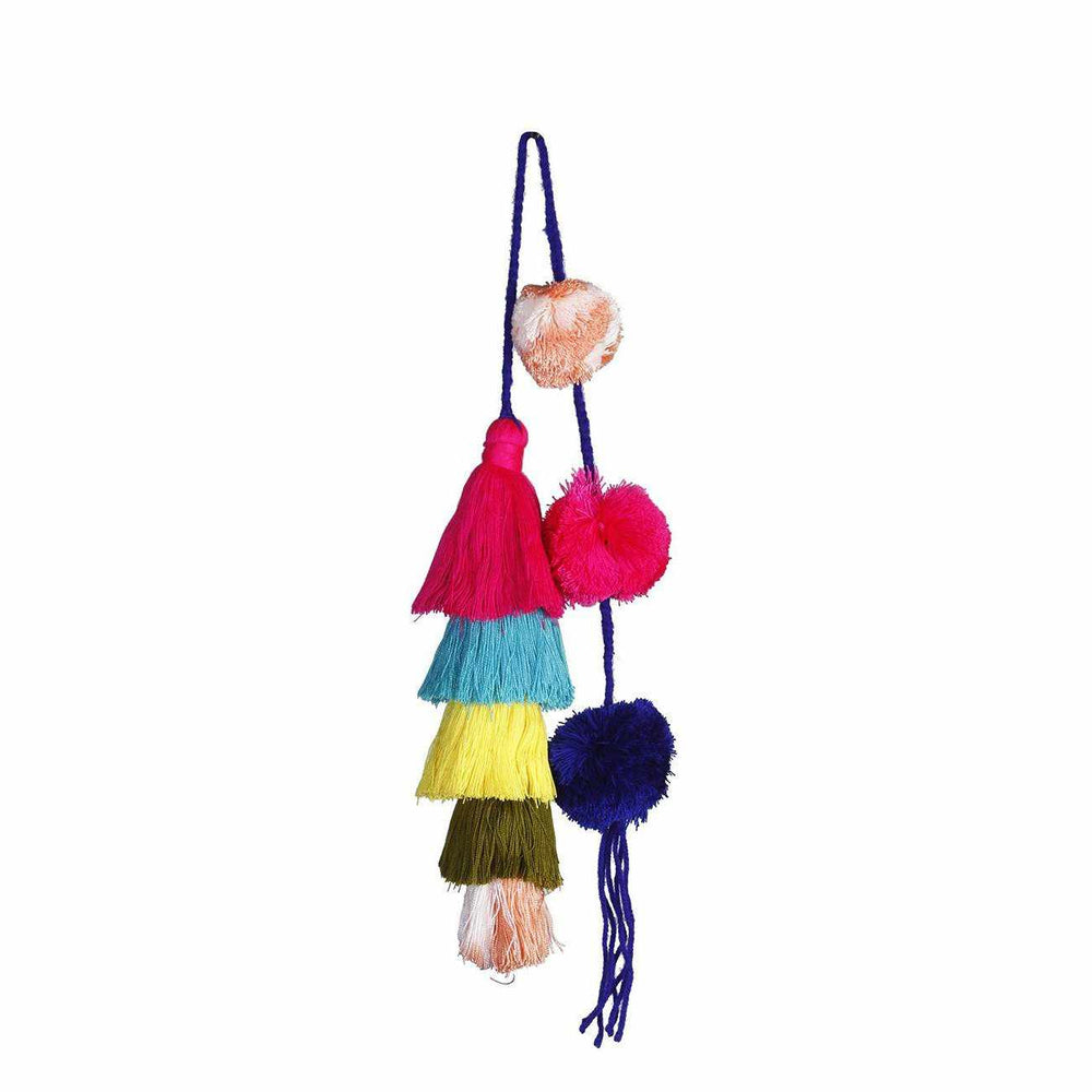 Bonita Boho Rainbow Tassel & Pom Pom Charm | Bag Accessory | Handmade in Thailand-Accessories-Lumily-Lumily MZ Fair Trade Nena & Co Hiptipico Novica Lucia's World emporium