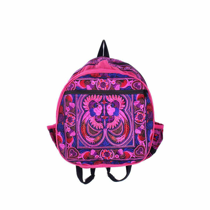 Tribal Bird Embroidered Hmong Backpack- Thailand-Bags-Lumily-Purple-Lumily MZ Fair Trade Nena & Co Hiptipico Novica Lucia's World emporium