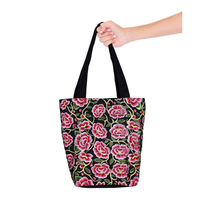 Flor Embroidered Flower Shoulder Bag - Thailand-Bags-Lumily-Lumily MZ Fair Trade Nena & Co Hiptipico Novica Lucia's World emporium